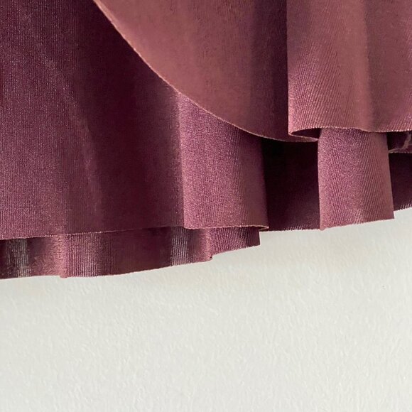 NEW FREE PEOPLE chocolate brown Drawstring Ruffled Mini Skirt. Size L - Picture 13 of 16